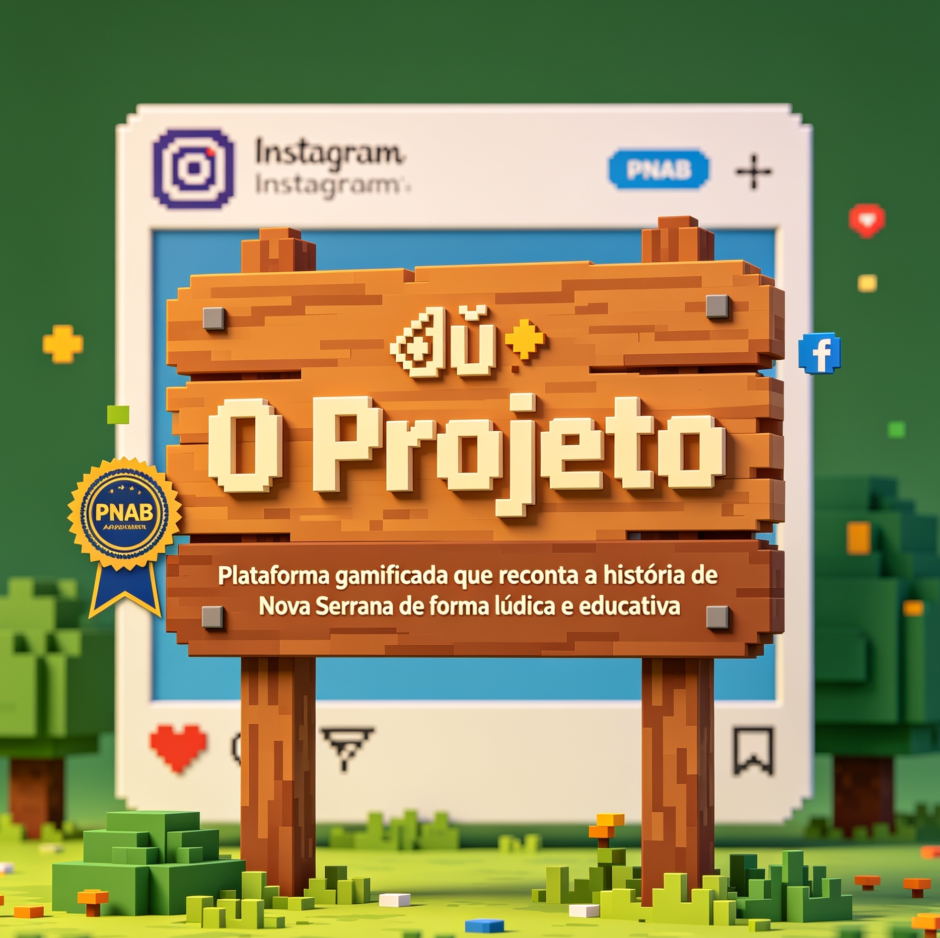 Construção comunitária em cenário voxel